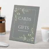 Eukalyptus Botanical Sage Green Wedding Gift Pedes Sockelschild (In SItu)