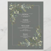 Eukalyptus Botanical Sage Green Wedding Menu Menükarte (Vorderseite)
