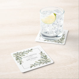 Eukalyptus Botanical Sage Green Wedding Rechteckiger Pappuntersetzer