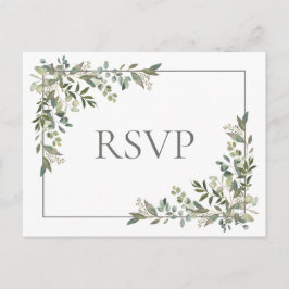 Eukalyptus Botanical Sage Green Wedding RSVP Einladungspostkarte