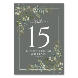 Eukalyptus Botanical Sage Green Wedding Table Numb Tischnummer