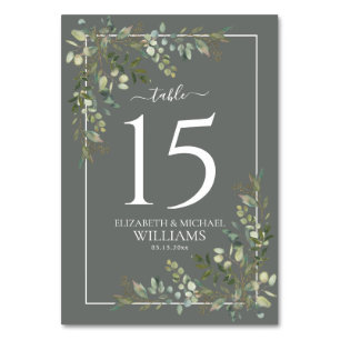 Eukalyptus Botanical Sage Green Wedding Table Numb Tischnummer