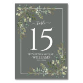 Eukalyptus Botanical Sage Green Wedding Table Numb Tischnummer (Rückseite)