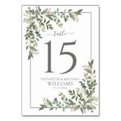 Eukalyptus Botanical Sage Green Wedding Tischnummer (Vorderseite)