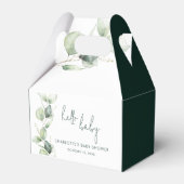 Eukalyptus Botanical Script Baby Shooter Geschenkschachtel (Vorderseite)