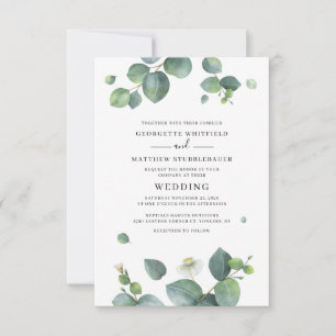 Eukalyptus Botanical Watercolor Wedding Einladung