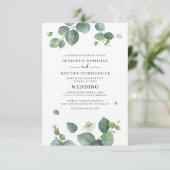 Eukalyptus Botanical Watercolor Wedding Einladung (Stehend Vorderseite)