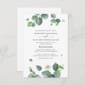 Eukalyptus Botanical Watercolor Wedding Einladung (Vorne/Hinten)