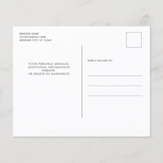 Eukalyptus Botanical Wedding Einladung (Rückseite)