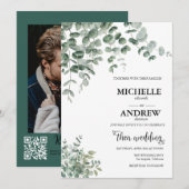 Eukalyptus Botanical Wedding Einladung (Vorne/Hinten)