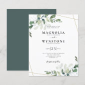 Eukalyptus Botanical Wedding Einladung (Vorne/Hinten)