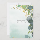 Eukalyptus Botanical Wedding Einladung (Rückseite)