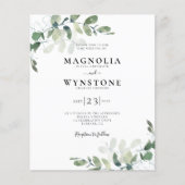 Eukalyptus Botanical Wedding Einladung (Vorderseite)