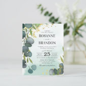 Eukalyptus Botanical Wedding Einladung (Stehend Vorderseite)