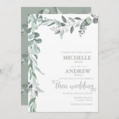Eukalyptus Botanical Wedding Einladung (Vorne/Hinten)
