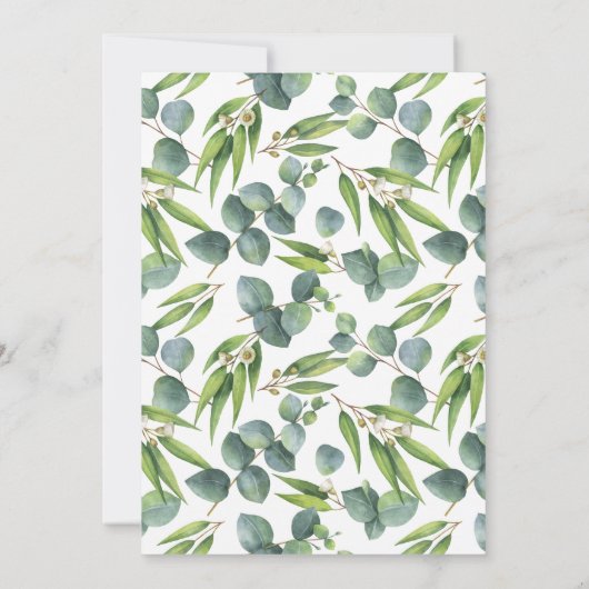 Eukalyptus Botanical Wedding Einladung (Rückseite)