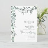 Eukalyptus Botanical Wedding Einladung (Stehend Vorderseite)