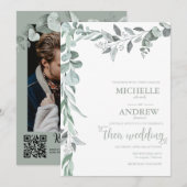 Eukalyptus Botanical Wedding Einladung (Vorne/Hinten)