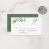Eukalyptus Botanical Wedding RSVP Card Mitteilungskarte (Vorderseite/Rückseite Beispiel)