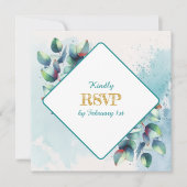Eukalyptus Botanical Wedding RSVP Einladung (Vorderseite)
