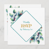 Eukalyptus Botanical Wedding RSVP Einladung (Vorne/Hinten)