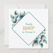 Eukalyptus Botanical Wedding RSVP Einladung (Vorderseite)