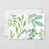 Eukalyptus Botanical Wedding RSVP Karte (Rückseite)