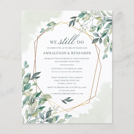 Eukalyptus Botanical Wedding Vow Renewal (Vorderseite)