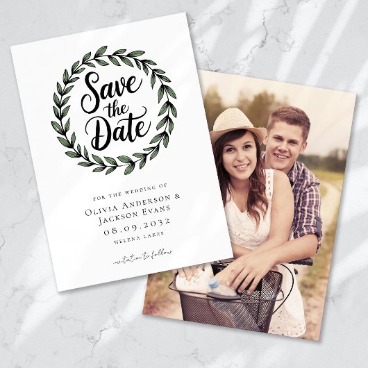 Eukalyptus Botanical Wreath Foto Wedding Save The Date