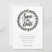 Eukalyptus Botanical Wreath Foto Wedding Save The Date (Vorderseite)
