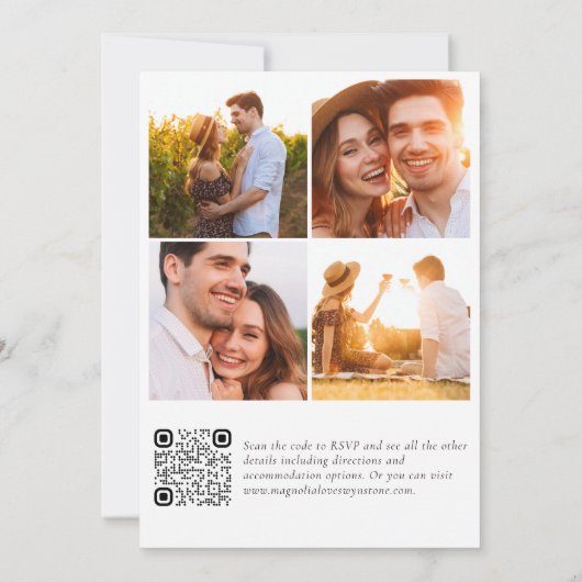 Eukalyptus Botanicals QR Code Foto Wedding Invita Einladung (Rückseite)