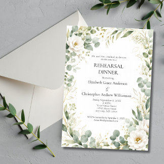 Eukalyptus-Botanicals Weiße Rose Probeessen-Einlad Einladung