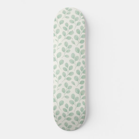 Eukalyptus-Botanikmuster Skateboard (Vorderseite)