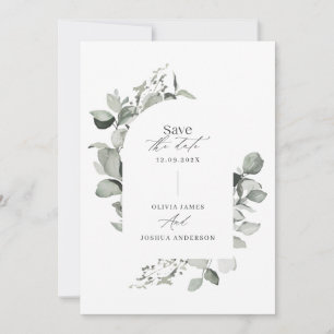 Eukalyptus botanisch elegante Foto einfache Hochze Save The Date