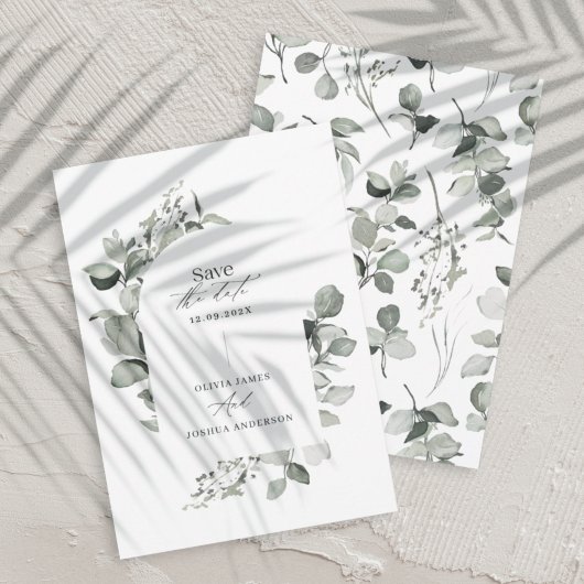 Eukalyptus botanisch elegante moderne einfache Hoc Save The Date