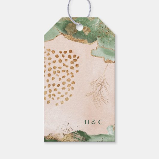 Eukalyptus Botanisch Modernes Abstraktes Wasser Geschenkanhänger (Vorderseite)