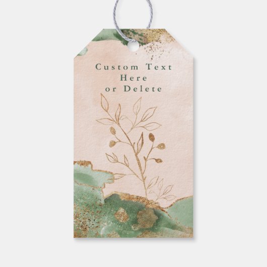 Eukalyptus Botanisch Modernes Abstraktes Wasser Geschenkanhänger (Rückseite)