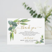Eukalyptus Botanische Beerdigung Dankeschön Karte (Stehend Vorderseite)