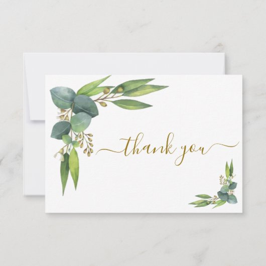 Eukalyptus Botanische Beerdigung Dankeschön Karte (Rückseite)
