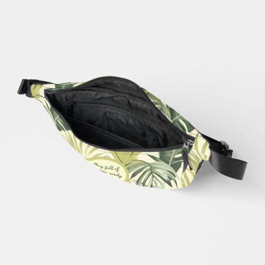 Eukalyptus botanische Blätter Muster Bauchtasche (Offen)