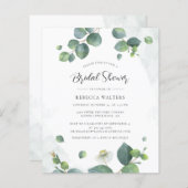 Eukalyptus Botanische Brautdusche Einladung (Vorne/Hinten)