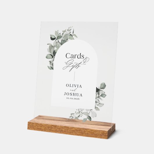 Eukalyptus botanische elegante Karten Geschenke Ho Acrylschild (Winkel)