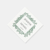 Eukalyptus Botanische Grünanlage Hochzeit Serviette (Ecke)