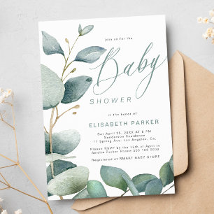 Eukalyptus botanische Grünpflanzen Baby Shower Einladung