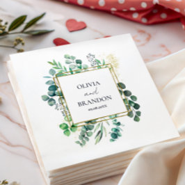 Eukalyptus Botanische Grünpflanzen Blätter Hochzei Serviette