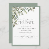 Eukalyptus Botanische Grünpflanzen Hochzeit Save The Date (Vorne/Hinten)