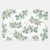 Eukalyptus Botanische Hochzeit, Brautparty Geschenkpapier Set (Vorderseite 3)