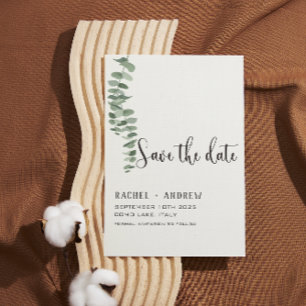 Eukalyptus botanische Hochzeit elegant modern Save The Date
