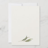 Eukalyptus Botanische Hochzeit mit einfacher Wasse Einladung (Rückseite)