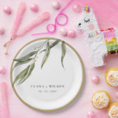 Eukalyptus Botanische Hochzeit mit einfacher Wasse Pappteller (Party)